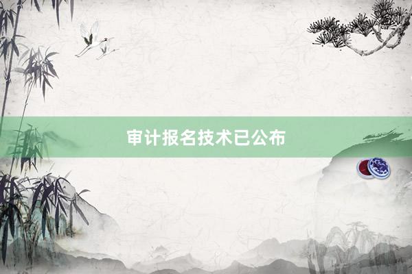 审计报名技术已公布