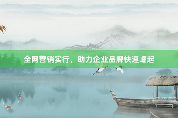 全网营销实行，助力企业品牌快速崛起